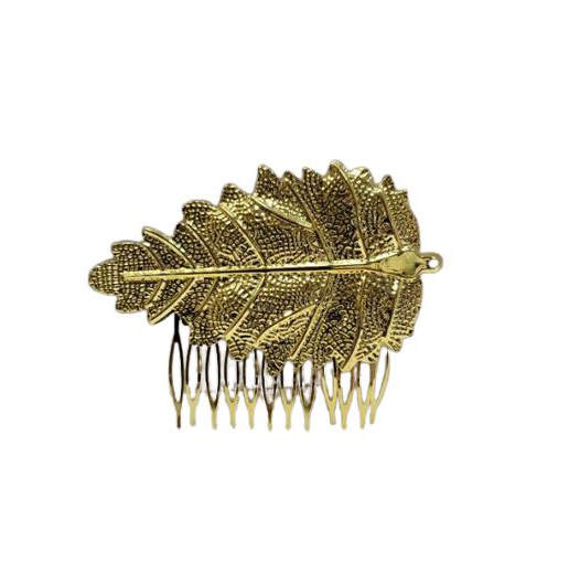 Golden Metal Comb. Large Leaf
